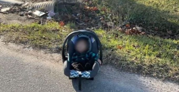 Chauffeur redt baby die aan de kant van de weg was achtergelaten na autodiefstal