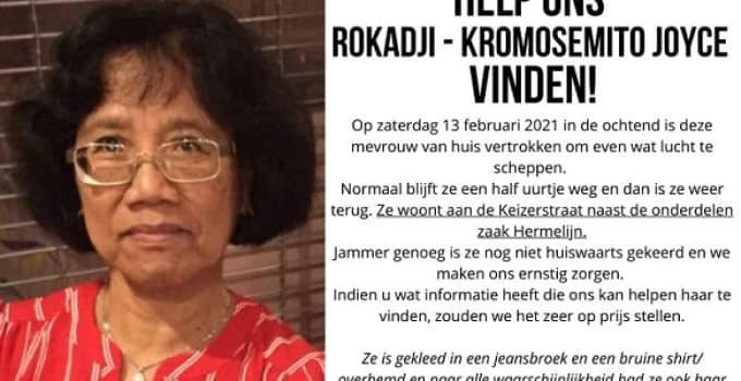 64-jarige vrouw gaat even wat lucht scheppen, maar keert niet terug naar huis