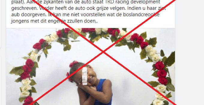 Vals bericht over ontvoering jong meisje uit Saramacca