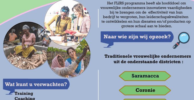 Innovatieve ondernemers skills belangrijk voor vrouwelijke ondernemers in  Saramacca, Coronie en Nickerie