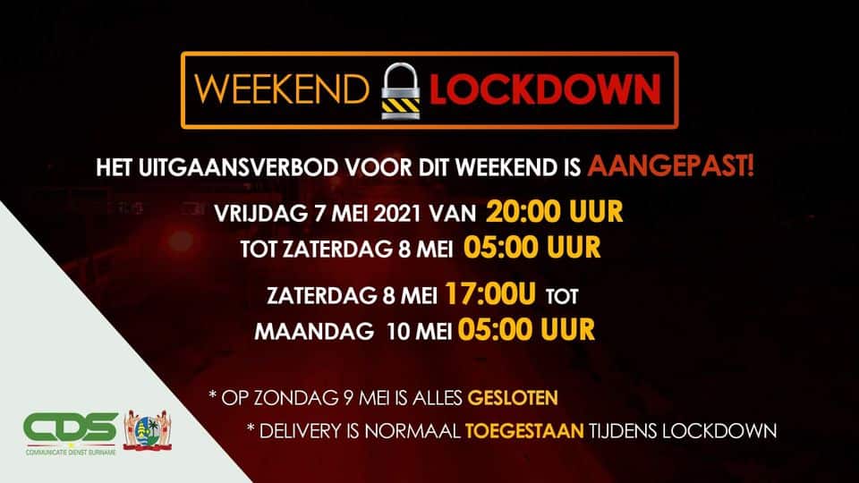 Weekend-lockdown aangepast