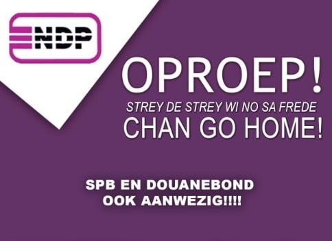 Oproep tot protest: Chan go home