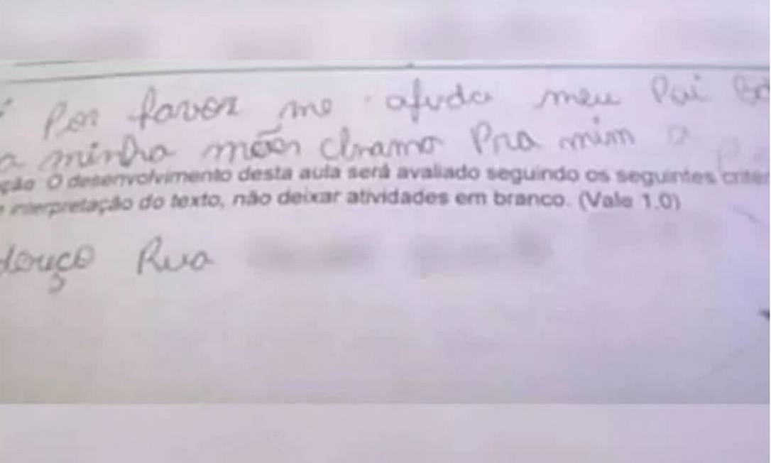 ‘Help me alsjeblieft. Mijn vader slaat mijn moeder’, schreef een 8-jarig jongetje op school