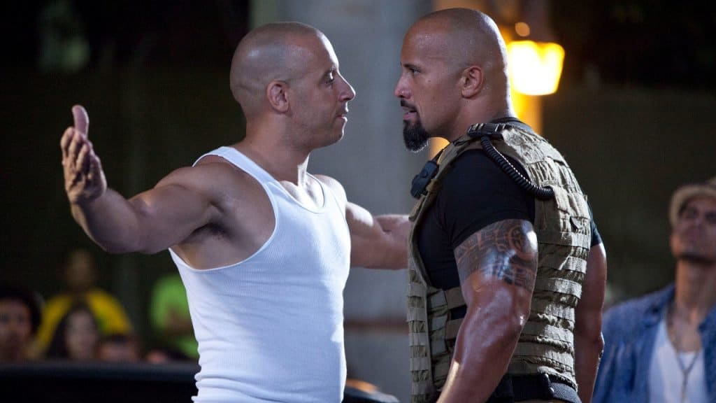 Dwayne jonhson en vin diesel fast and the furious