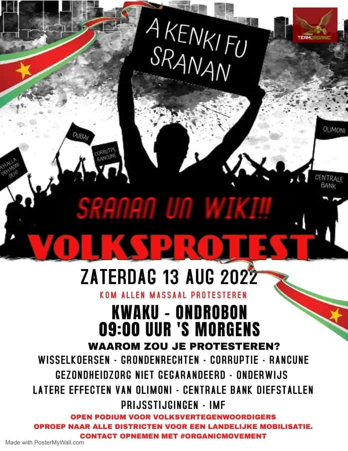 Protestmanifestatie Organic op zaterdag 13 augustus