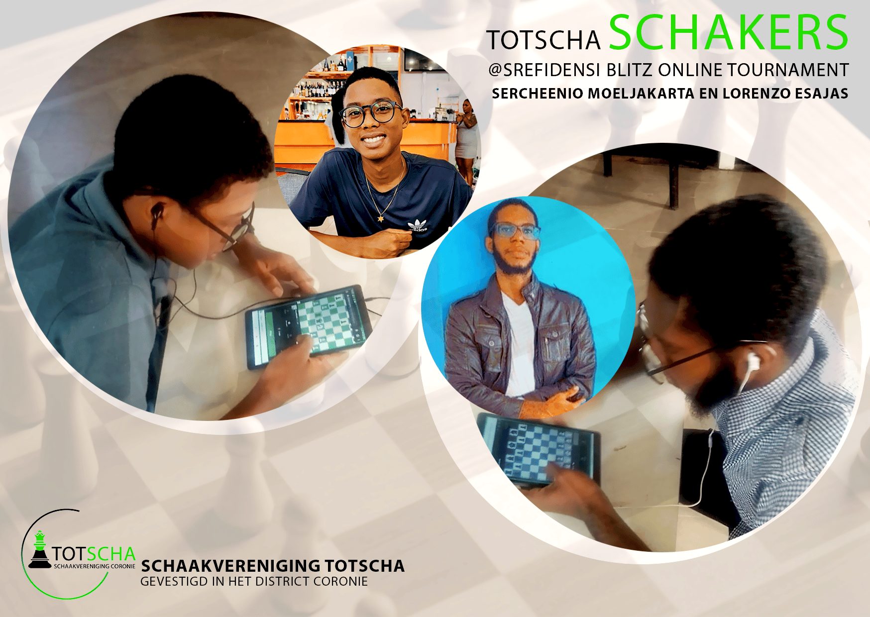 Totscha-schakers doen mee online Blitz Internationaal toernooi