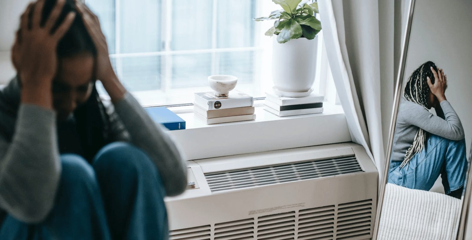 stress vrouw zorgen verdriet