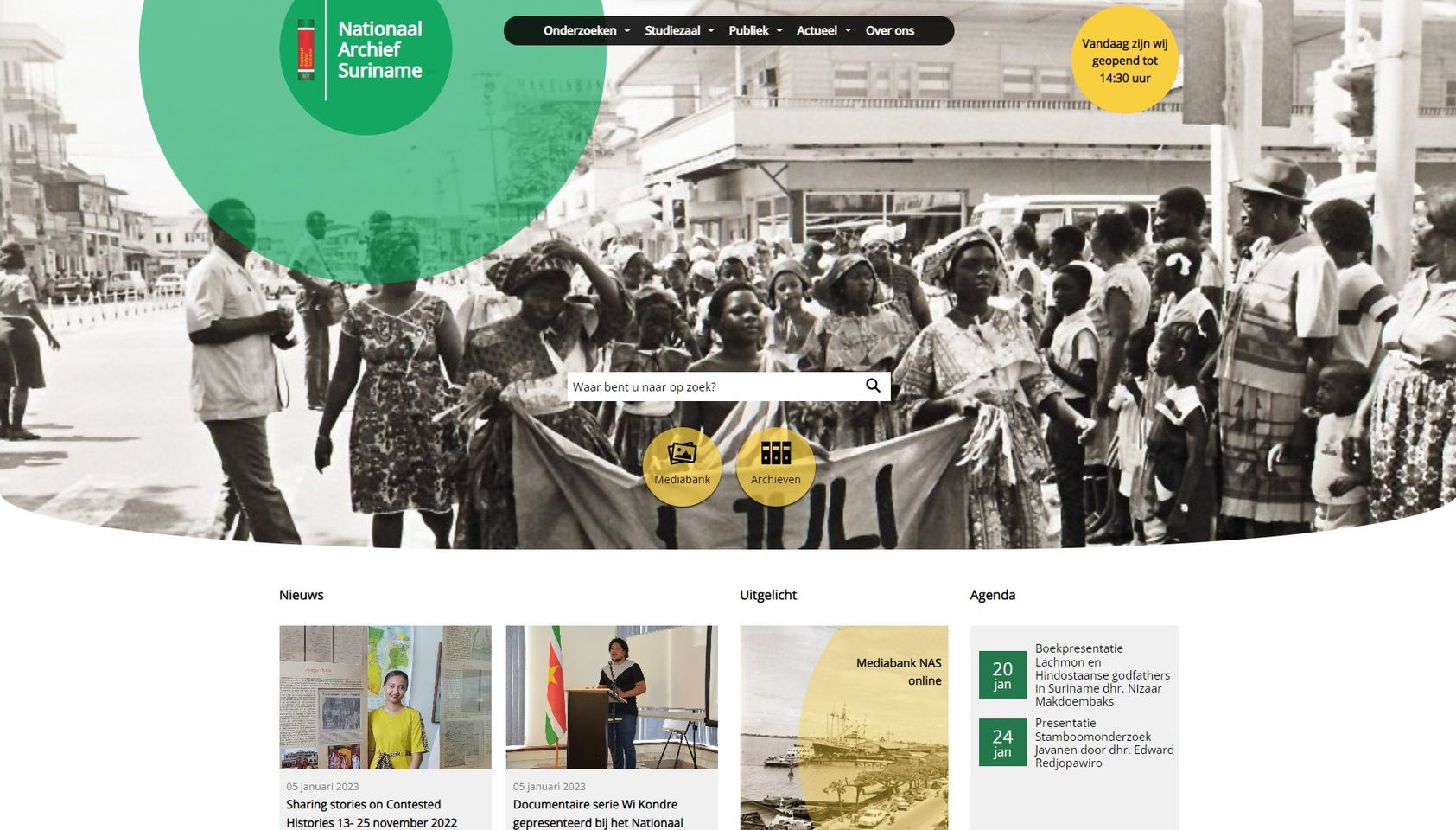 Soft launch nieuwe website Nationaal Archief Suriname