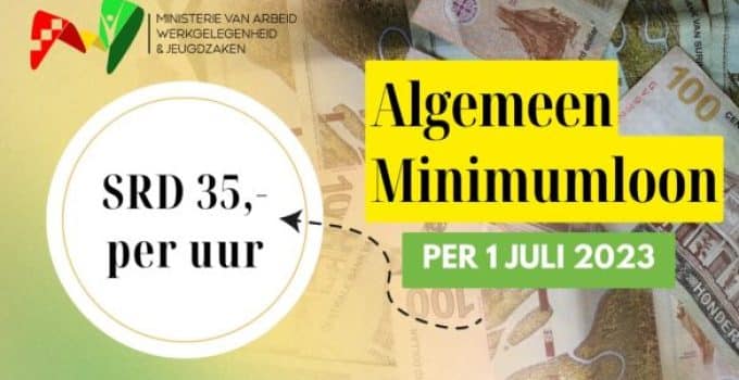 Algemeen minimumloon per 1 juli vastgesteld op SRD 35 per uur