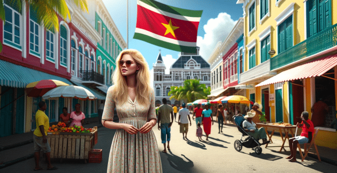 blonde vrouw in suriname paramaribo