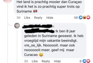 curacao facebook reactie