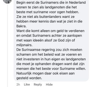 reactie facebook