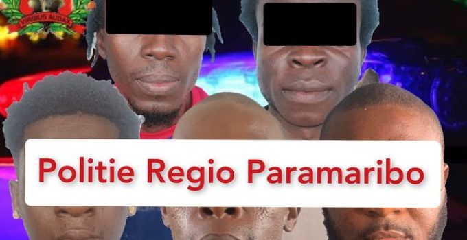 Regio Bijstand Team Paramaribo arresteert vijf verdachten roofoverval pension Magentaweg