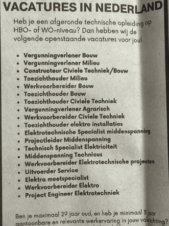 vacatures in Nederland adv