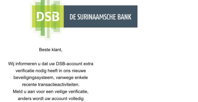 DSB waarschuwt klanten voor phishing-e-mail die nu rondgaat