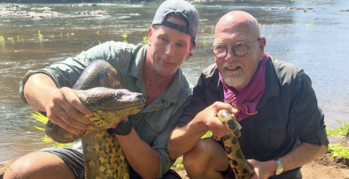 Professor Freek Vonk ontdekt gigantische groene anaconda in Suriname